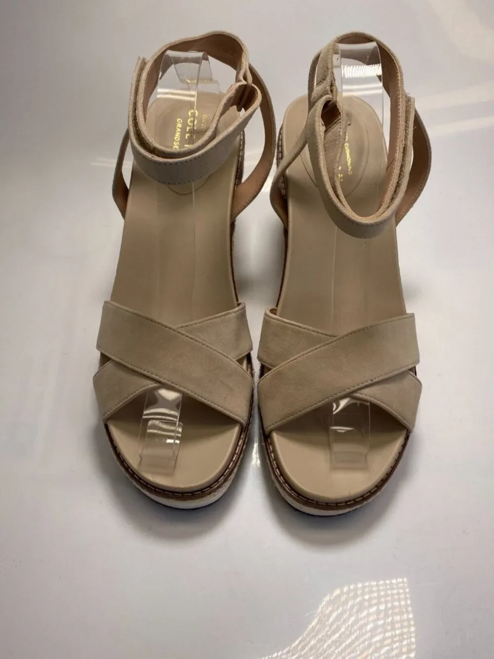 Cole Haan Women's CloudFeel Espadrille Sesame Wedge Sandals Sz 11